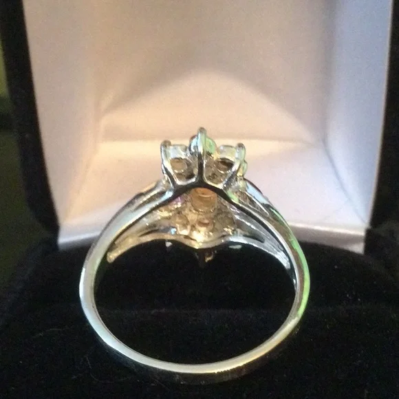 Genuine Fiery Opal & Garnet Ring